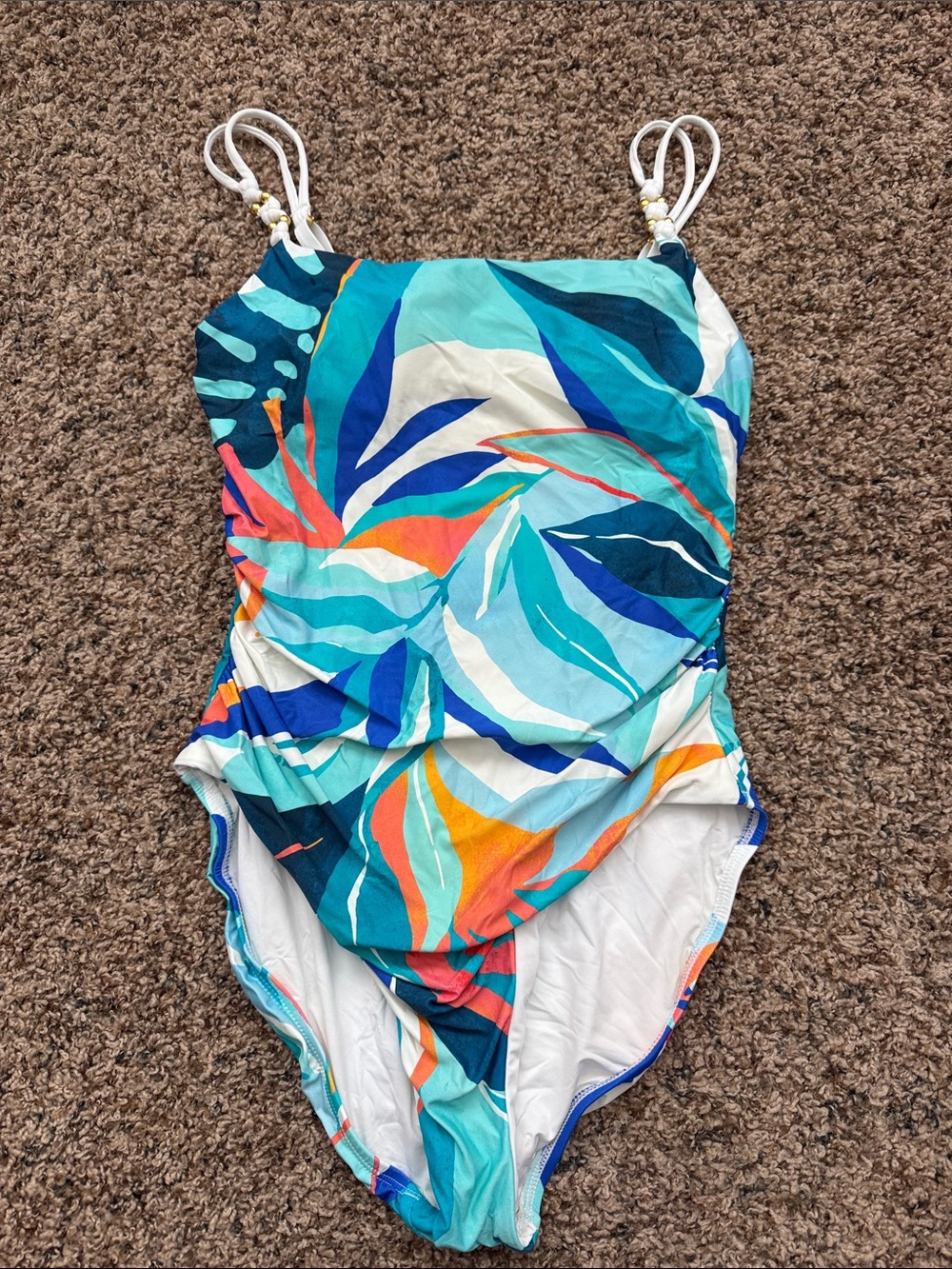 La Blanca Ruched One Piece - Size 8